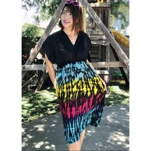 Womens Handmade Tie Dye Beach Wear Boho Hippie Unique Design Fit SML
